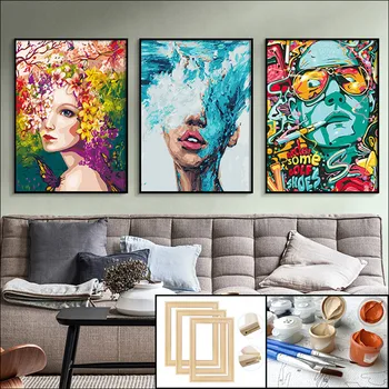 

Fill oil painting, digital photo frame, DIY wall frame, friend gift wall frame, wall decoration, hand-painted, 40x50cm