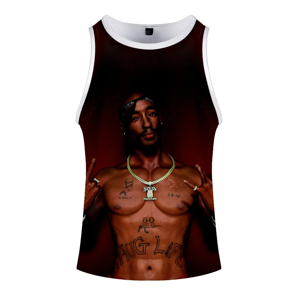 Американский рэп-певец, 2Pac, функция напоминания, 3D, летний мужской женский жилет