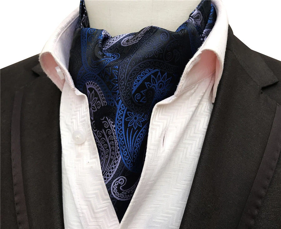 mens linen scarf Wholesale Men's Ascot Classic Paisley Pattern mens dress scarf