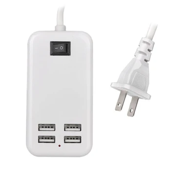4 ポート車の充電器急速充電 3.0 電話充電アダプタ延長コード USB ケーブル拡張旅客サムスン