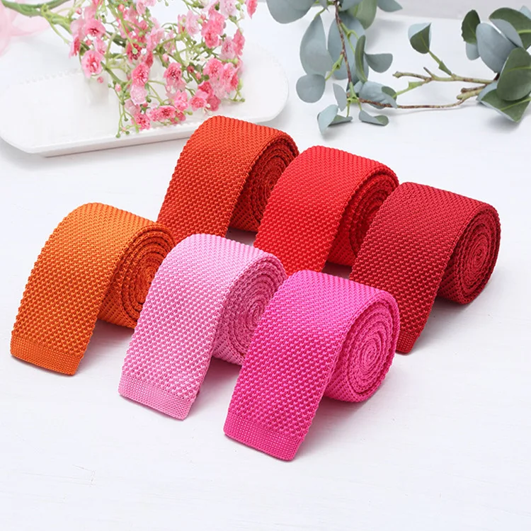 

Sitonjwly 5.7cm Solid Men's Suits Knit Tie Polyester Knitting Necktie for Man Wedding Party Tuxedo Casual Skinny Tie Custom LOGO