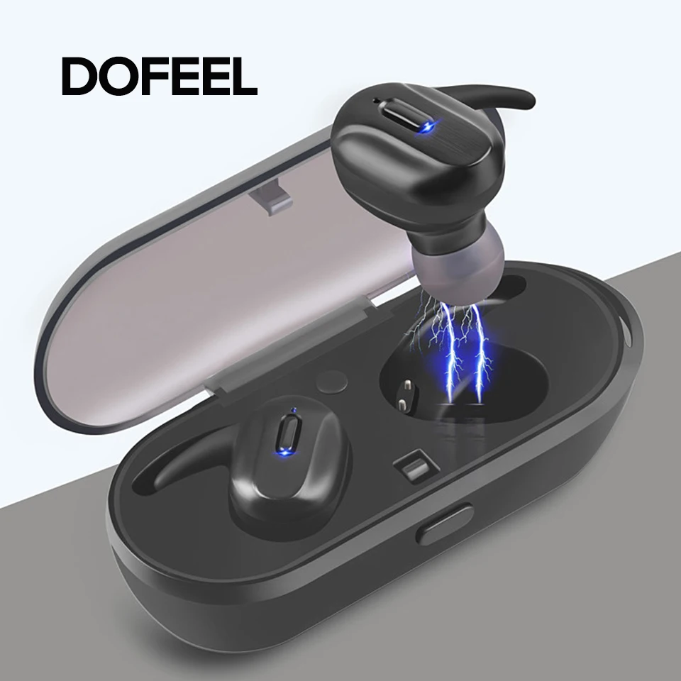 

Dofeel Mini Bluetooth 5.0 Earbuds TWS Dual Pass 5D Stereo Earphone Sports Gaming Driving Earset with Microphone for iphone 7 8 x