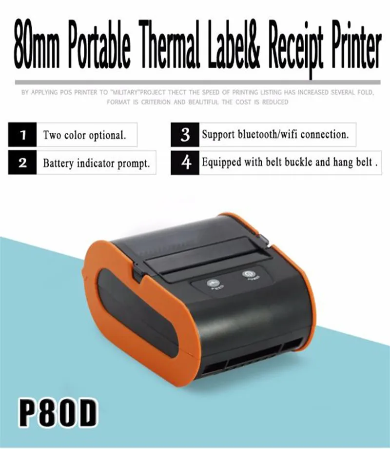PD80 inkless wireless usb wide paper thermal label printer (2)