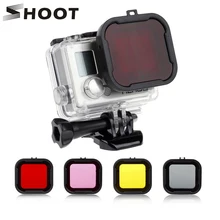 SCHIEßEN Wasserdichte Fall Objektiv Filter für GoPro Hero 4 3 +/4 Schwarz Silber Action Kamera Rot Filter für gehen Pro Cam Tauchen Zubehör