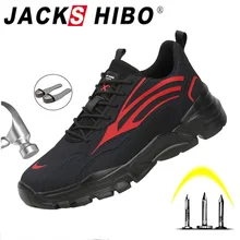 JACKSHIBO güvenlik iş ayakkabısı erkekler için Anti Smashing çelik burun iş çizmeleri İnşaat İş güvenliği botları güvenlik ayakkabıları erkek