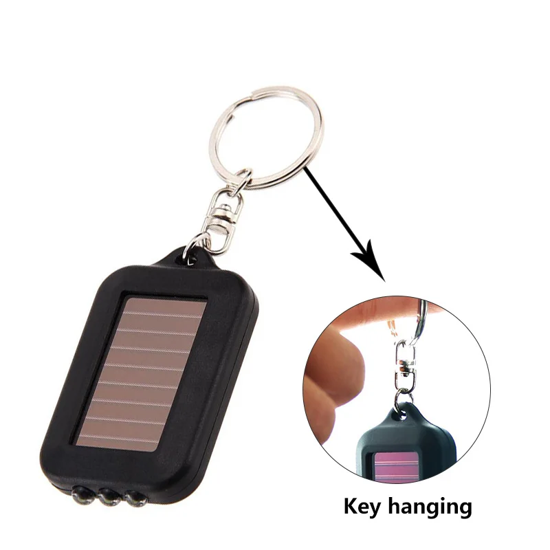 Sun Energy Portable Outdoor Solar Power 3 LED Light Keychain Keyring Torch Emergency Camping Lamp backpack Flashlight Lamps
