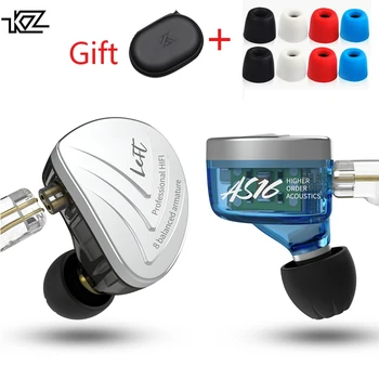 

KZ AS16 8BA Units Balanced Armature In Ear Earphone High Sound Quality Monitor Level Noise Reduction Fever HiFi C16 ZSX CA16