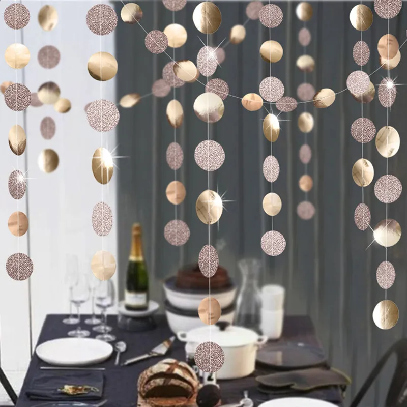 Christmas-Supplies Garlands Paper Wedding-Decoration Star Baby Shower Silver Gold Kids
