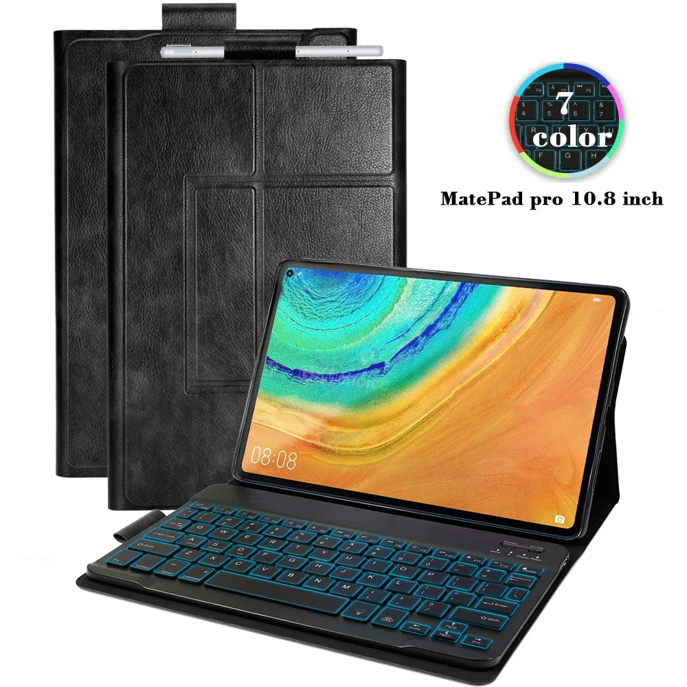 

USA Tablet Keyboard For Huawei MatePad Pro 10.8" Tablet Case with 7 Colors Backlight Bluetooth Touchpad Keyboard Tablet Case