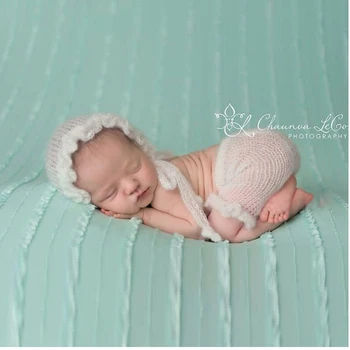 

European Newborn Photography Props Baby Photograph Handmade Mohair Clothes Hats Set Baby Photo Accessoriries Outfit Props