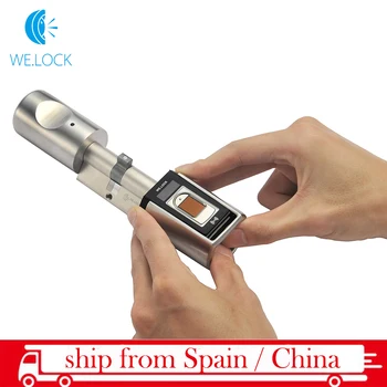 

L6SRB Fingerprint Door lock, Waterproof Electronic Door Lock Intelligent Biometric Door Lock Smart Fingerprint Lock App/1 Remote