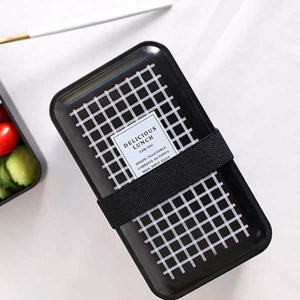 A 2000 мл, микроволновая печь, Ланч-бокс, портативный, двухслойный, Bento box, BPA бесплатно, для детей, пикника, офиса, работников школы, столовая посуда - Цвет: A