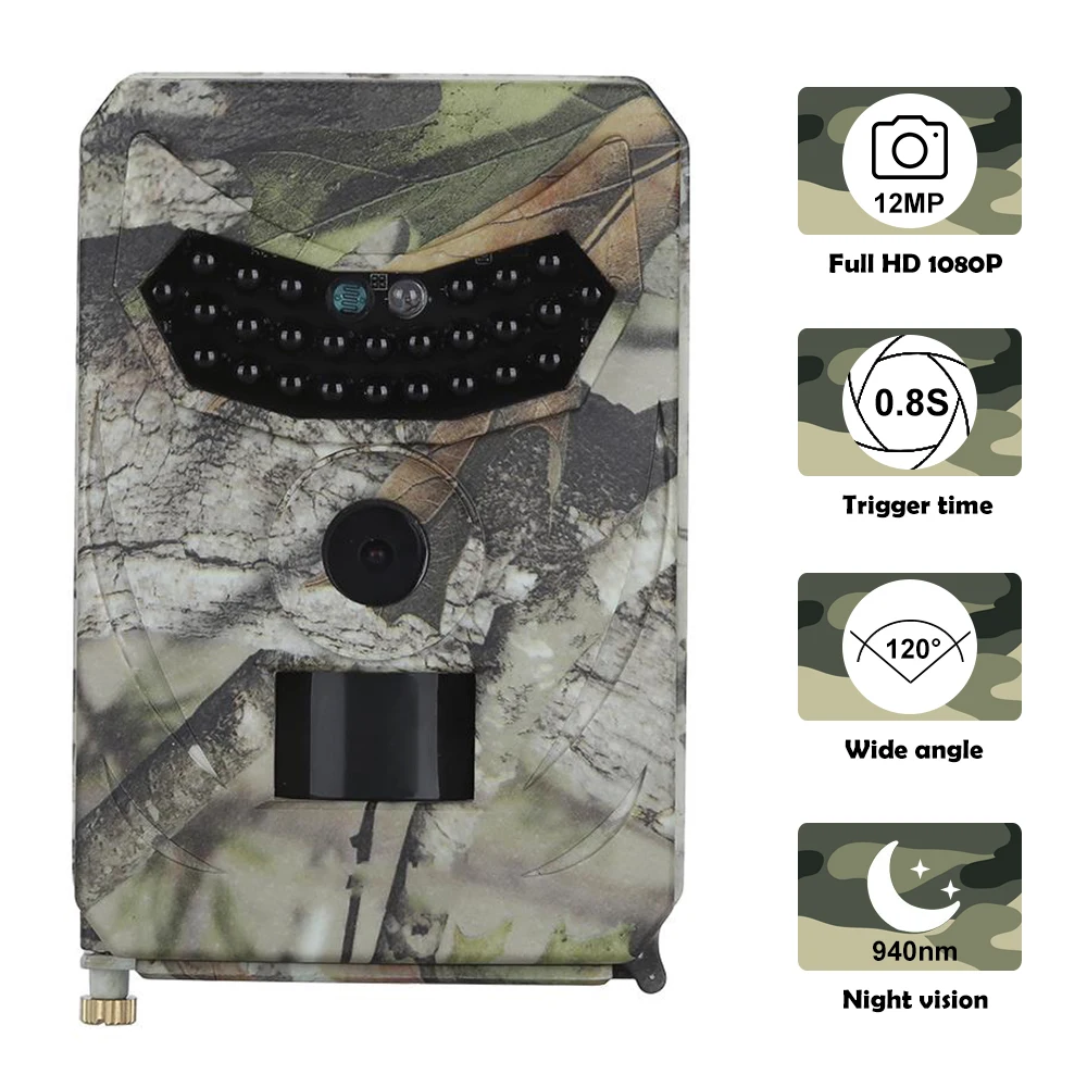 Trail Hunting Camera PR-100 Outlife 12MP 1080P Trail Camera Waterproof Wildlife Outdoor Night Vision Photo Traps Cameras Video - Цвет: CameraA