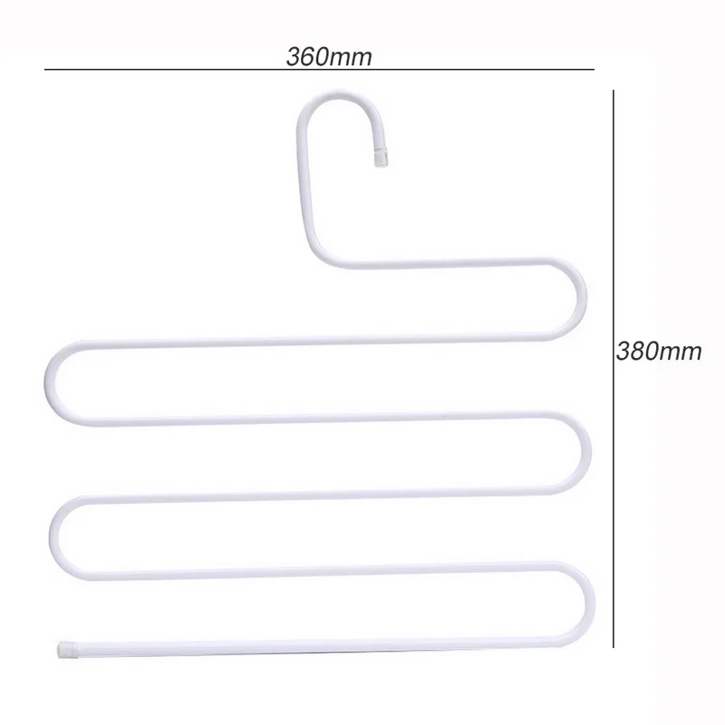 1 шт. s-тип 5 слоев вешалка для брюк, Волшебная вешалка для брюк шкаф одежда крючок для склада стойка для джинсов брюки шарф галстук полотенца белый - Color: A
