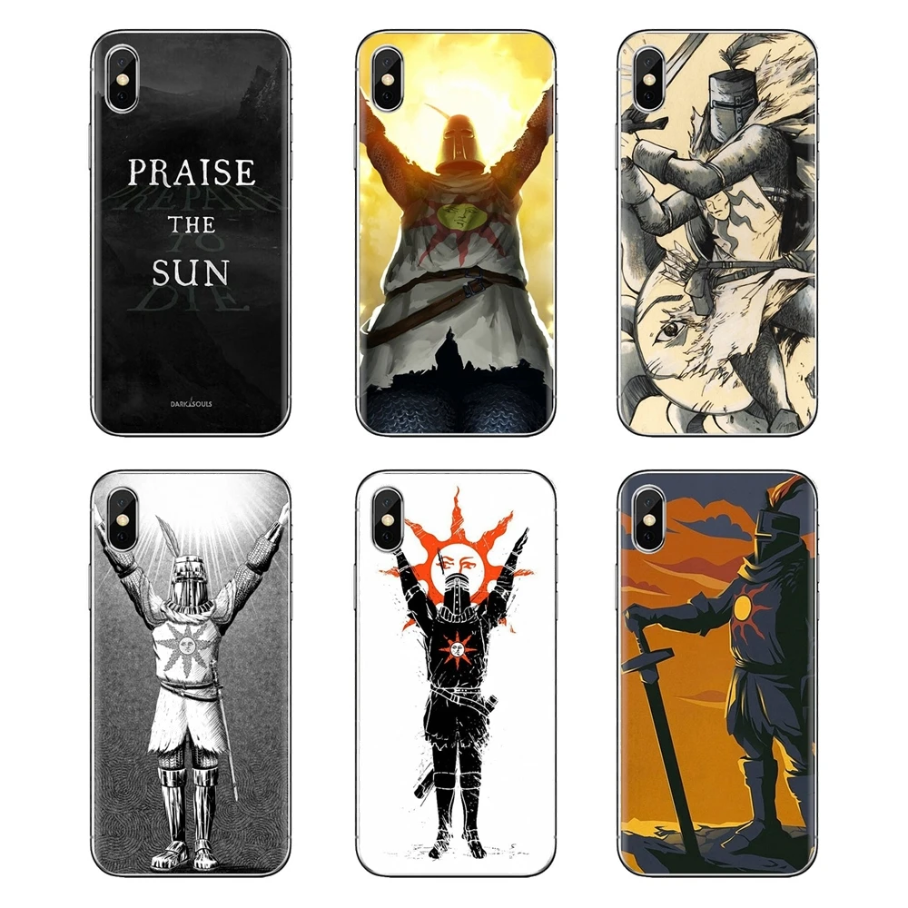 TPU Transparent Cases Covers For Samsung Galaxy J1 J2 J3 J4 J5 J6 J7 J8 Plus 2018 Prime 2015 2016 2017 Praise the Sun Dark Souls |