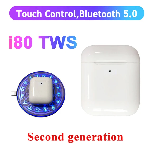 i200 TWS i80 tws 1:1 размер поддержка беспроводной зарядки Bluetooth с сенсорным управлением 5,0 6D супер бас наушники PK i20 i30 i500
