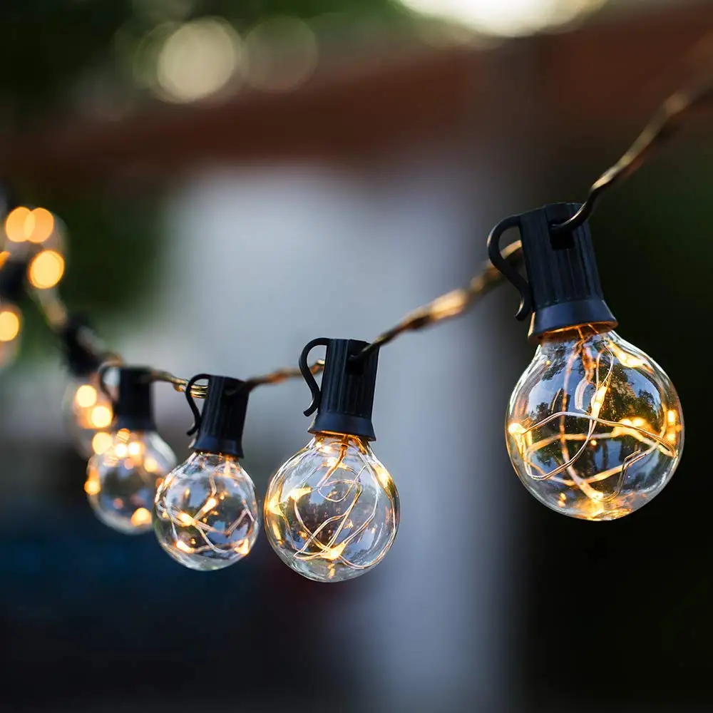 25FT Patio String Light Christmas G40 Globe Festoon Bulb Fairy String Light Outdoor Party Garden AC220v Garland Wedding Decor