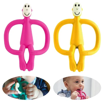 

1PC Soft Silicone Cartoon Monkey Toddler Molar Teeth Pain Relief Tool Kids Teether Baby Shower Gift