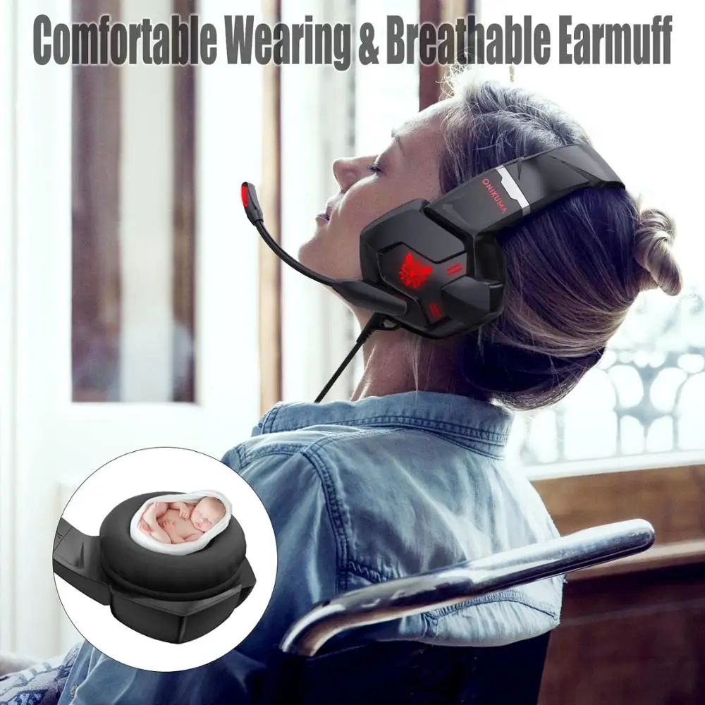 New product listing K11 Professional Gaming Headset with LED Light with mic Wired headsets Stereo Headphone for PC PS4 XBOX