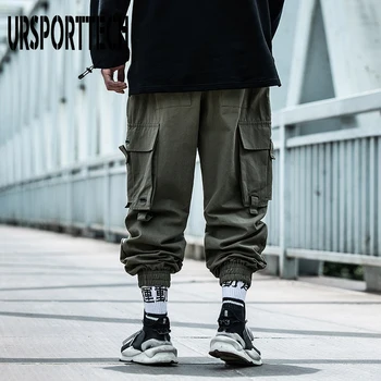 Pantalones Cargo de Hip Hop para hombre, ropa de calle Harajuku, chándal de chándal, ropa técnica de algodón, pantalones Cargo 5