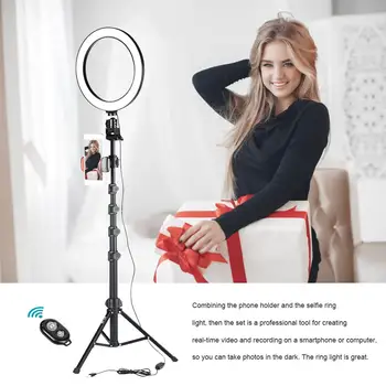

LED Selfie Ring Light Studio Photography Photo Lights led ring Fill Light Tripod strand for Makeup mirror Youtube USB ring lamp