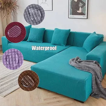 

Waterproof 13 Solid Color Cloth Art Antiskid Stretch Sofa Cover Big Elastic Sofa Furniture Cover
