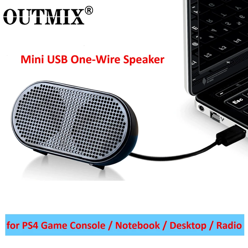 US $9.97 OUTMIX Portable Sound Box Mini Speaker USB Powered Stereo Computer Speaker Loudspeaker Subwoofer for PS4 Game Notebook Laptop PC