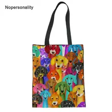 Многоразовые сумки для покупок через плечо, цветная одежда для собак, сумки для девочек, холщовые сумки-тоут, складные сумки для шоппинга