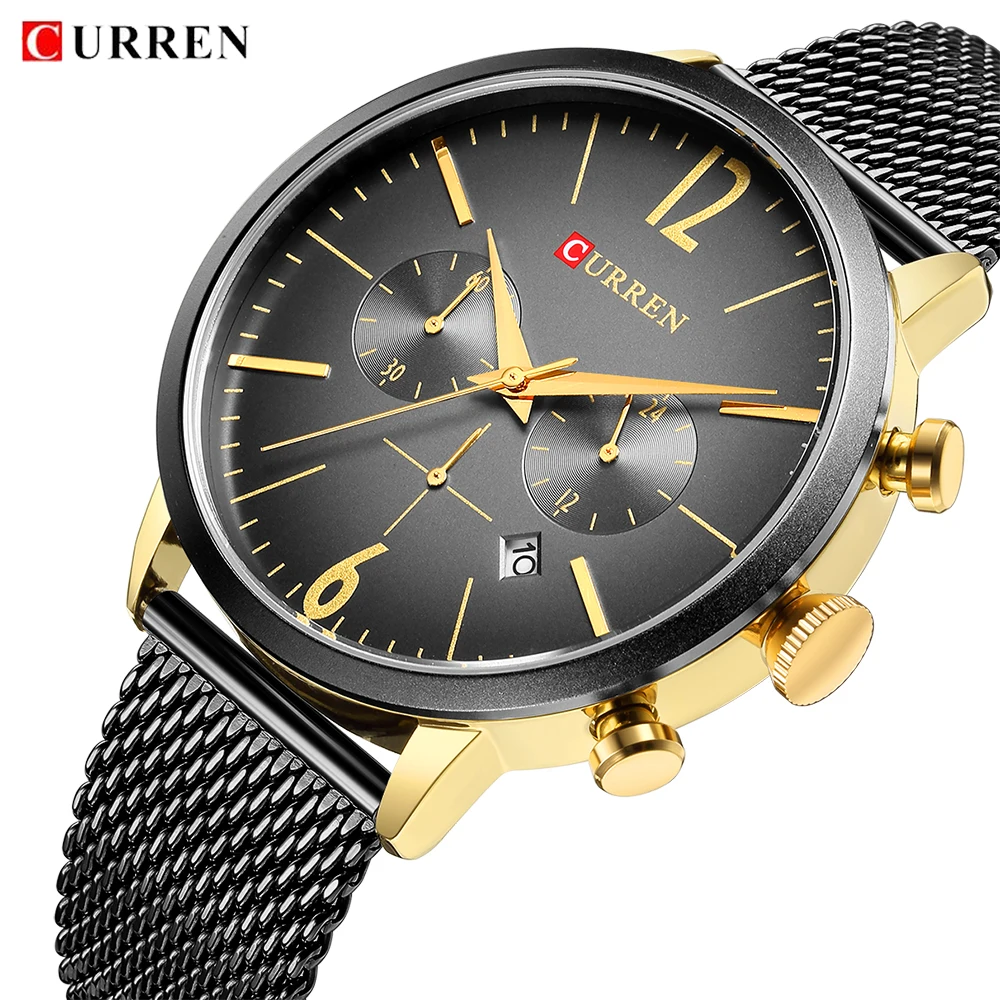 Curren Роскошные Брендовые мужские спортивные часы Цифровые кварцевые из