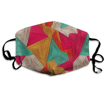 

Mouth Mask Colorful Polygon Print Masks - Breathable Adjustable Windproof Mouth-Muffle, Camping Running for Women and Men