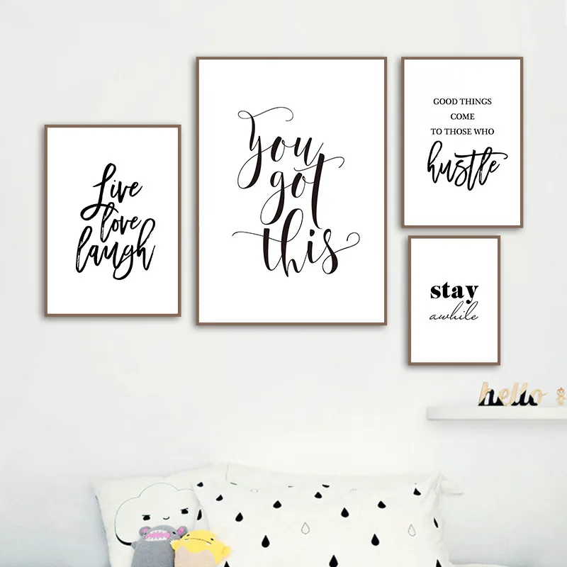 Live-Love-Laugh-Inspiring-Quotes-Wall-Art-Canvas-Painting-Black-White-Wall-Poster-Prints-For-Living (2)