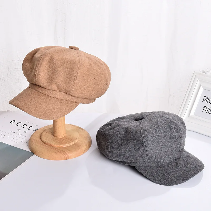 

Woolen Hat Women Ins Casual All-match Solid Boinas Para Mujer Beret Femme Cappello Donna Winter Berets for Women Czapka Zimowa
