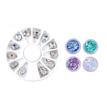 

2 Set Accessories: 1 Set 2.0G Laser-Nail Powder Nail Art Mirror Powder Manicure Chrome Pigment Glitters & 1 Set 5.6Cm Nail Art S