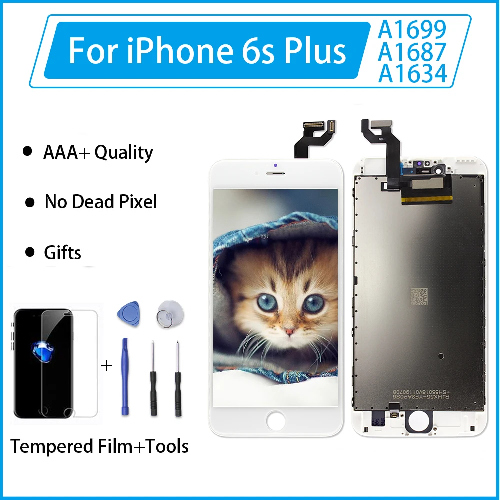 FVBH пожизненная гарантия Pantalla ЖК дисплей Замена для iPhone 6s Plus 3D сенсорный экран