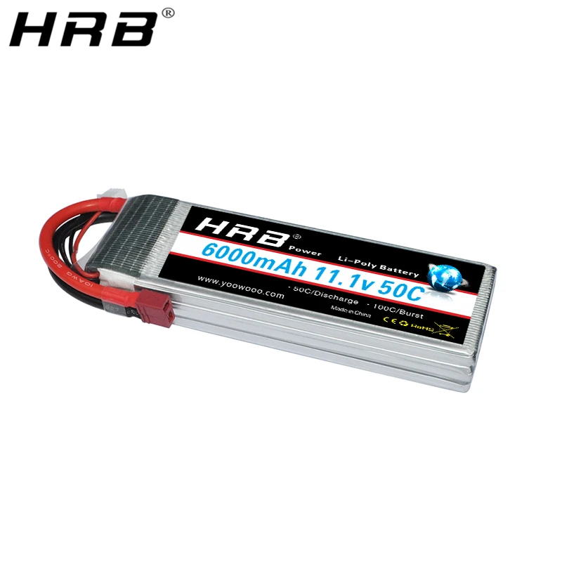 HRB 6000mah 11,1 V Lipo 3S батарея T Deans XT60 TRX XT90 EC5 женский для квадрокоптера вид от первого лица для БПЛА для багги грузовика лодка RC части 50C