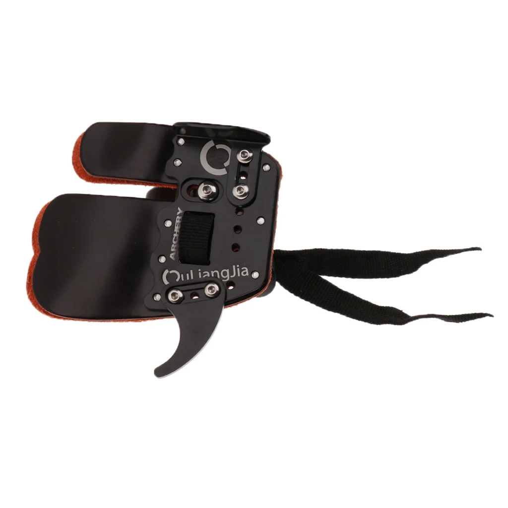 Archery Leather Finger Tab Protector Finger Guard Adjustable for Hunting Arrow Bow Accessories