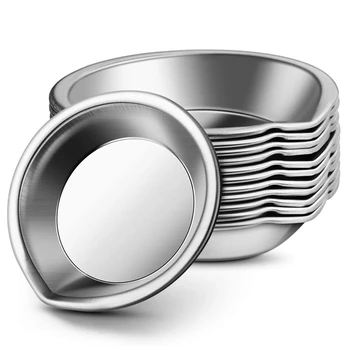 

12Pcs Makeup Palette Stainless Steel Small Round Paint Tray Artist Watercolours Paint Mixing Palette Tray for Artist