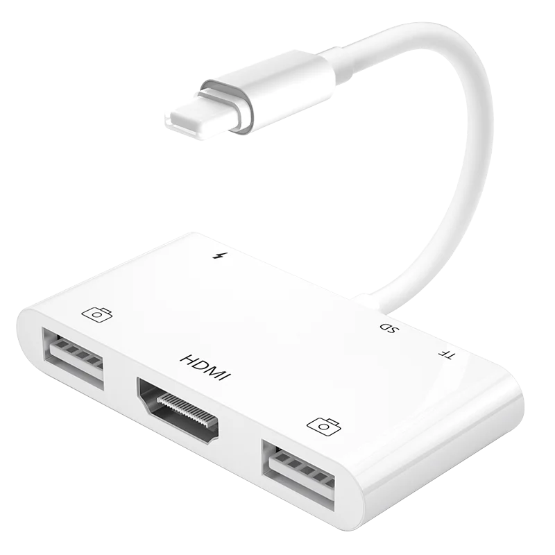 Адаптер Lightning/HDMI 6 в 1 USB SD/TF устройство для чтения цифровых AV TV OTG 1080P кабельный