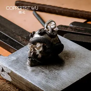 Image 3 - COPPERTIST.WU Skull Snake Necklace Pendant S925 Silver Jewelry Limited Edition Decoration Gothic Gifts for Men   99 Pieces Only