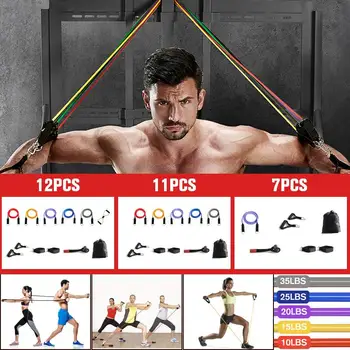 

Fitness Workout Resistance Bands Latex 12pcs/set Exercise Pilates Tubes Pull Rope Expanders Training Workout Yoga Rubber Loop