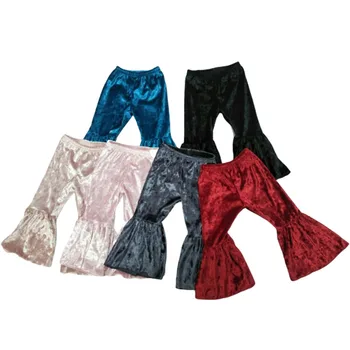 

Fashion baby clothes pretty girls clothing different color velvet bell-bottom pants