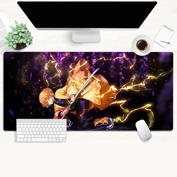 

Popular Anime Demon Slayer Kimetsu No Yaiba Large Mouse Pad Black Lock Edge Computer Table Mat Speed Rubber Non-slip Carpet