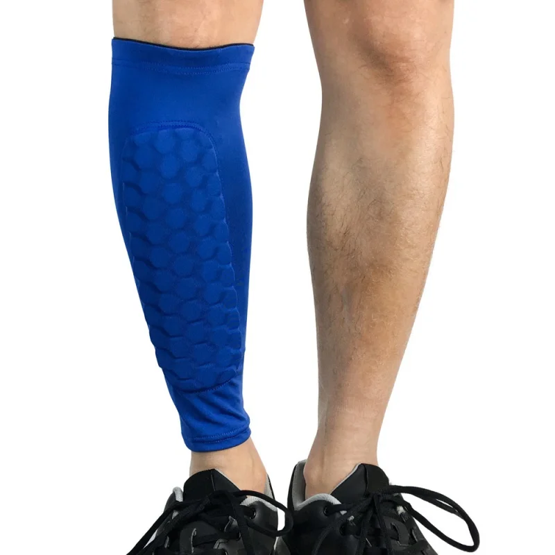 1Pcs Gym Sport Guard Protector Soccer Honeycomb Anti-crash Leg Calf Sleeve Compression Cycling Running Leg Warmers - Цвет: L