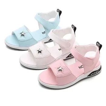 

Girls Sandals New Summer Leather Kids Sandals Baby Girl Student Princess Shoes Children's Beach Sandals Star
