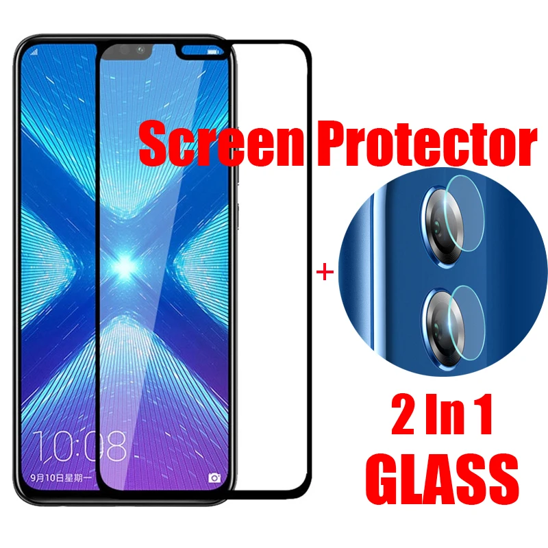 

9D Glass For Huawei Honor 8X Protective Glass Screen Protector For Honor 8X Back Camera Lens Film Full Coverage Tempered Glass