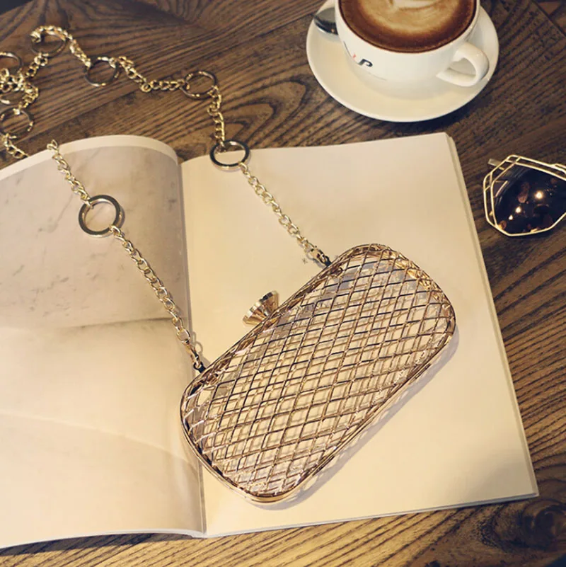 Дизайнерские Для женщин Сумки Bolsas Feminina Ежедневные клатчи вечерняя сумочка; BS010 Мини Свадебный металл свадебная цепочка сумка полые-сумки с гравировкой