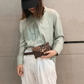 

Women waist bag fanny pack leather pouch Pockets Outdoor Leopard Hasp streetwear crossbody bag Sports Chest Bag sac banane femme