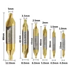 CMCP 6pcs Titanium Coated Self Centering Drill Bits 1.0-5.0mm HSS Center Drill Bit Set 60 Degree Combined Drill Bit ► Photo 2/6