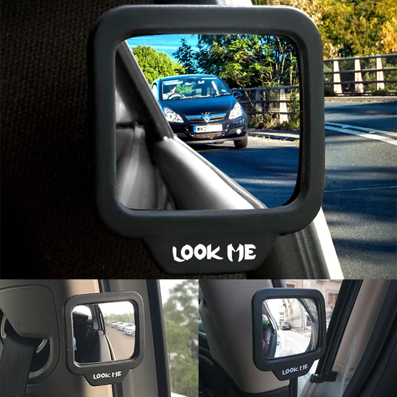 Car Rearview Mirror 270 Degree Rotate Adjustable Wide Angle Lens Auto Rear Seat Mirror Car Baby Safety Makeup Blind Spot Mirror