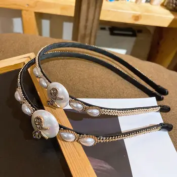 

South Korea Elegant Adult Man-made Diamond Handmade Hair Bands Korean-style Anti-slip Pearl Diamond Set Retro Sweet Headband Hea